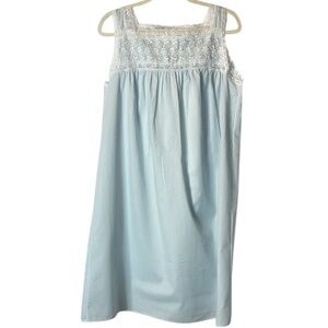 Lord & Taylor vintage night dress popover Sz S in powder blue